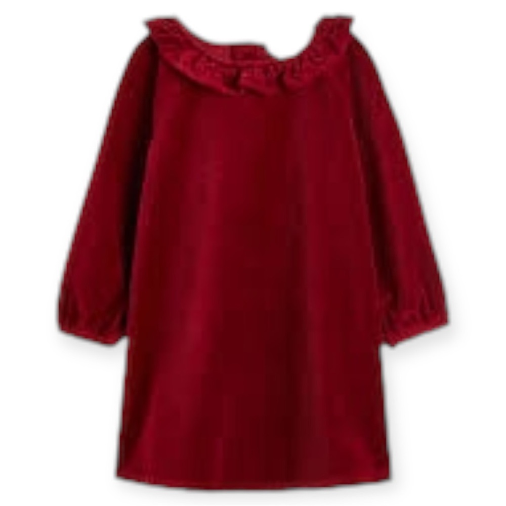 Red Cotton Velvet Dress